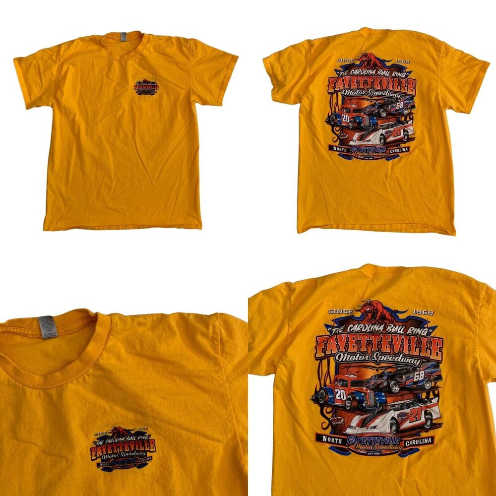 Gildan Men's Size M The Carolina Bull Ring Fayetteville Motor Speed Way T-Shirt
